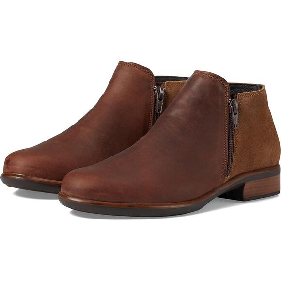 Naot Womens Helm Ankle Booties EU 40 US 9 Brown Leather Suede Zip Closure NIB - Picture 1 of 13